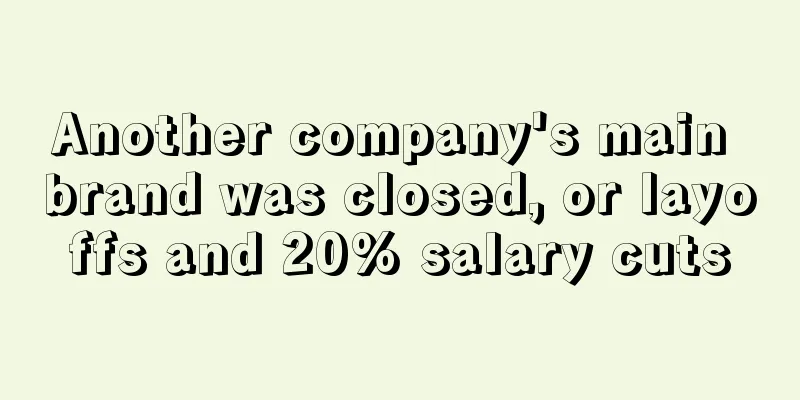 Another company's main brand was closed, or layoffs and 20% salary cuts