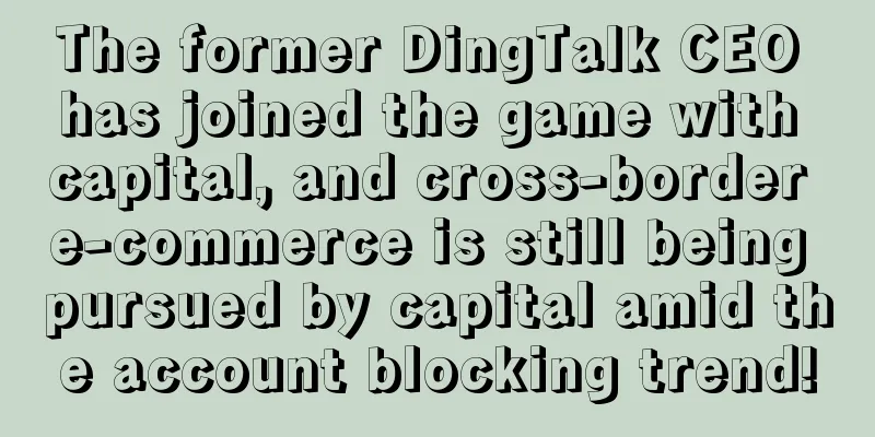 The former DingTalk CEO has joined the game with capital, and cross-border e-commerce is still being pursued by capital amid the account blocking trend!