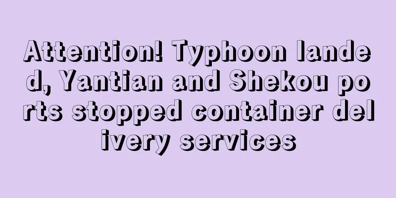 Attention! Typhoon landed, Yantian and Shekou ports stopped container delivery services