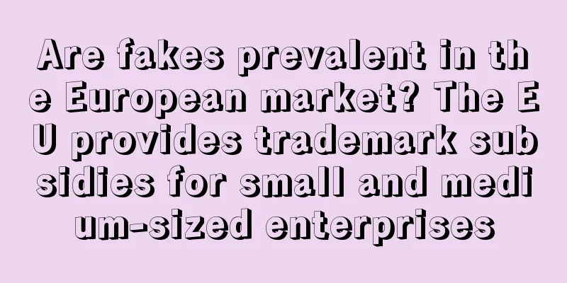 Are fakes prevalent in the European market? The EU provides trademark subsidies for small and medium-sized enterprises