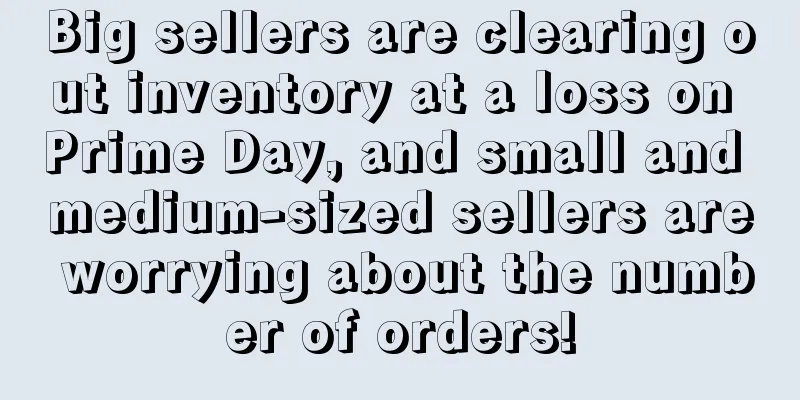 Big sellers are clearing out inventory at a loss on Prime Day, and small and medium-sized sellers are worrying about the number of orders!