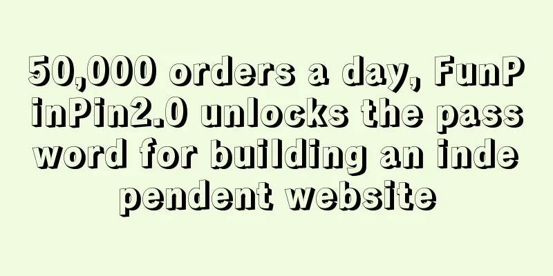 50,000 orders a day, FunPinPin2.0 unlocks the password for building an independent website