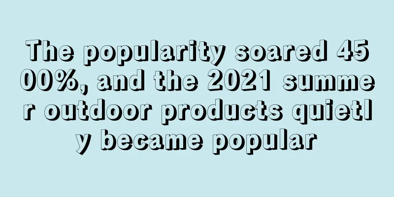 The popularity soared 4500%, and the 2021 summer outdoor products quietly became popular