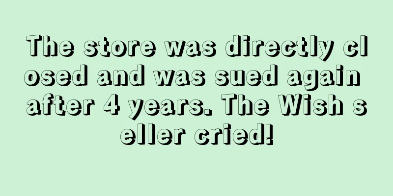 The store was directly closed and was sued again after 4 years. The Wish seller cried!