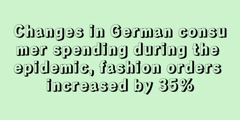 Changes in German consumer spending during the epidemic, fashion orders increased by 35%