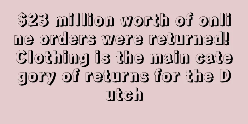 $23 million worth of online orders were returned! Clothing is the main category of returns for the Dutch
