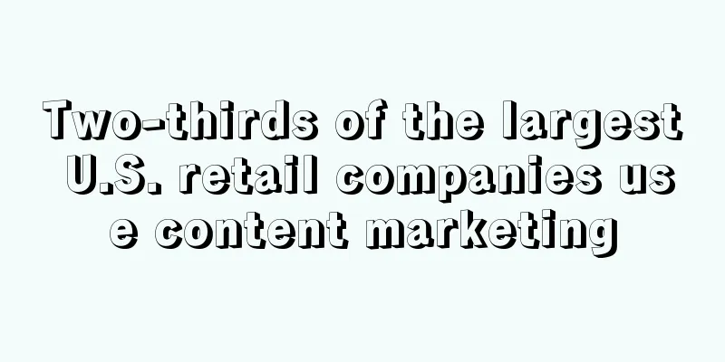 Two-thirds of the largest U.S. retail companies use content marketing