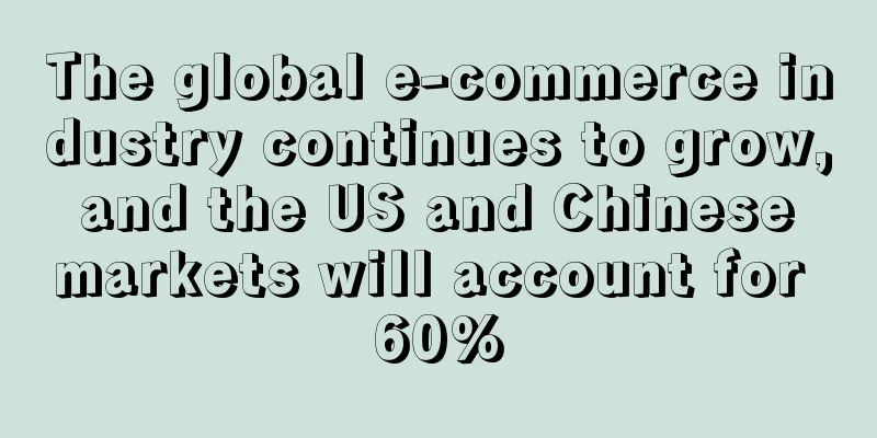 The global e-commerce industry continues to grow, and the US and Chinese markets will account for 60%