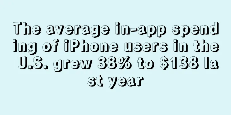The average in-app spending of iPhone users in the U.S. grew 38% to $138 last year