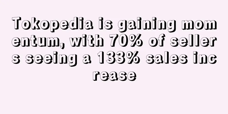 Tokopedia is gaining momentum, with 70% of sellers seeing a 133% sales increase