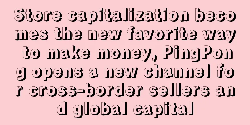 Store capitalization becomes the new favorite way to make money, PingPong opens a new channel for cross-border sellers and global capital