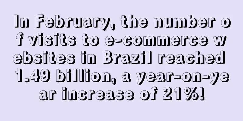 In February, the number of visits to e-commerce websites in Brazil reached 1.49 billion, a year-on-year increase of 21%!