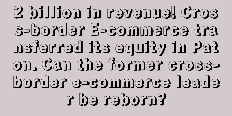 2 billion in revenue! Cross-border E-commerce transferred its equity in Paton. Can the former cross-border e-commerce leader be reborn?