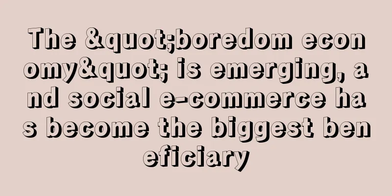 The "boredom economy" is emerging, and social e-commerce has become the biggest beneficiary