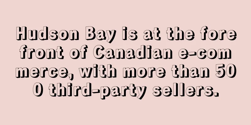Hudson Bay is at the forefront of Canadian e-commerce, with more than 500 third-party sellers.