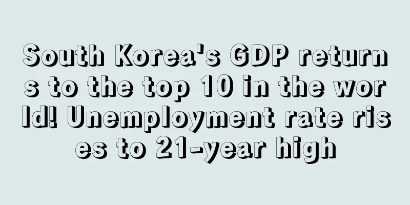 South Korea's GDP returns to the top 10 in the world! Unemployment rate rises to 21-year high
