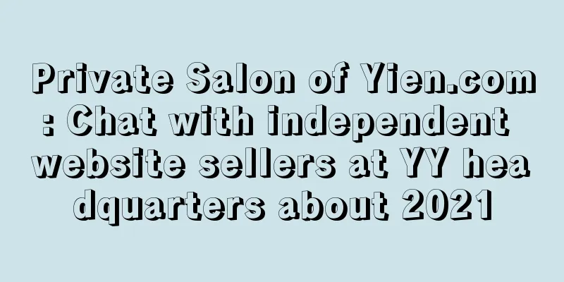 Private Salon of Yien.com: Chat with independent website sellers at YY headquarters about 2021