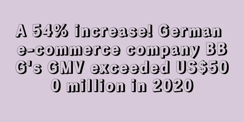 A 54% increase! German e-commerce company BBG's GMV exceeded US$500 million in 2020