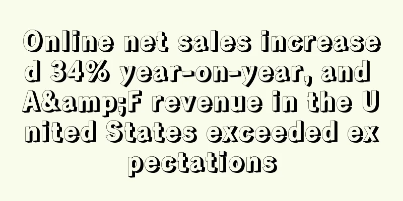 Online net sales increased 34% year-on-year, and A&F revenue in the United States exceeded expectations