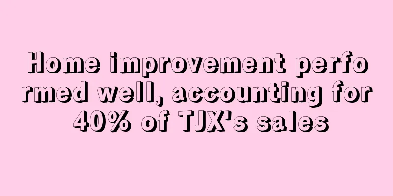 Home improvement performed well, accounting for 40% of TJX's sales