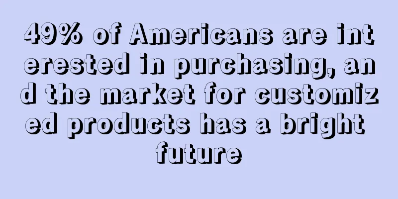49% of Americans are interested in purchasing, and the market for customized products has a bright future