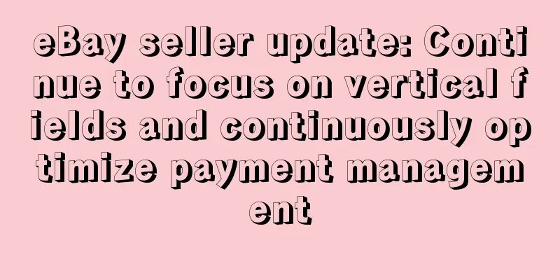 eBay seller update: Continue to focus on vertical fields and continuously optimize payment management