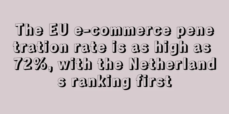 The EU e-commerce penetration rate is as high as 72%, with the Netherlands ranking first