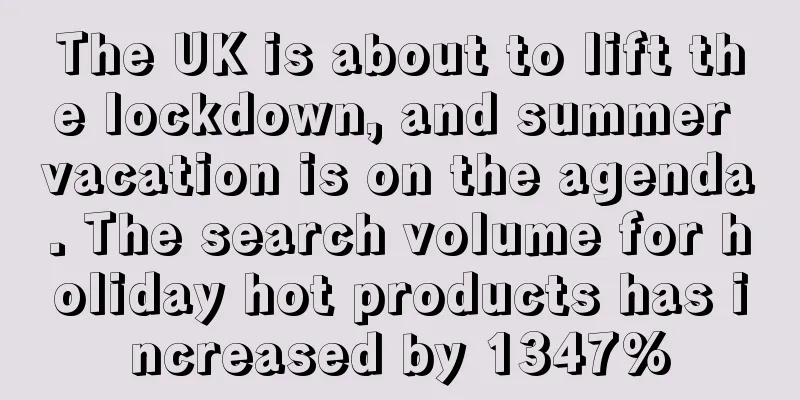 The UK is about to lift the lockdown, and summer vacation is on the agenda. The search volume for holiday hot products has increased by 1347%