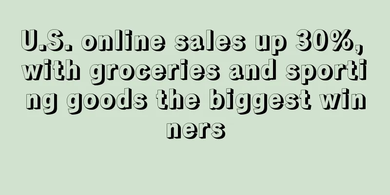 U.S. online sales up 30%, with groceries and sporting goods the biggest winners