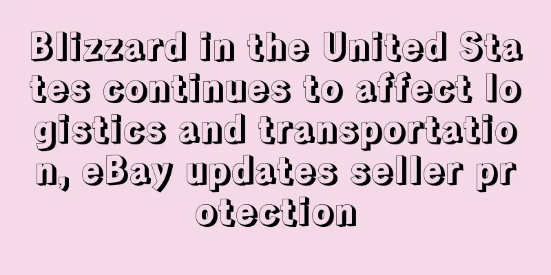 Blizzard in the United States continues to affect logistics and transportation, eBay updates seller protection
