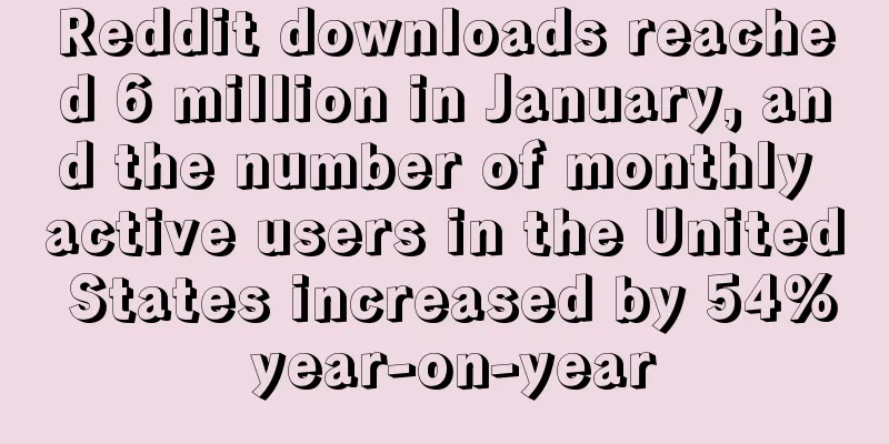 Reddit downloads reached 6 million in January, and the number of monthly active users in the United States increased by 54% year-on-year