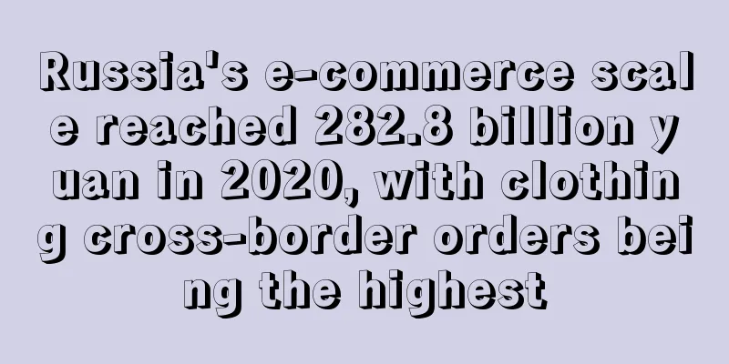 Russia's e-commerce scale reached 282.8 billion yuan in 2020, with clothing cross-border orders being the highest