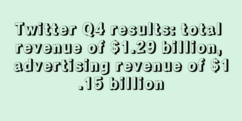 Twitter Q4 results: total revenue of $1.29 billion, advertising revenue of $1.15 billion
