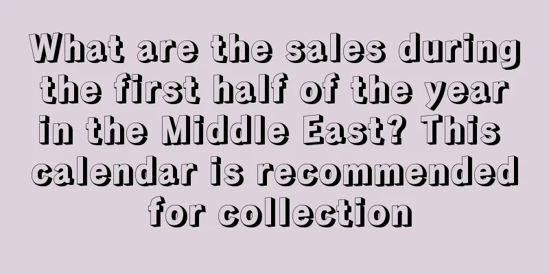What are the sales during the first half of the year in the Middle East? This calendar is recommended for collection