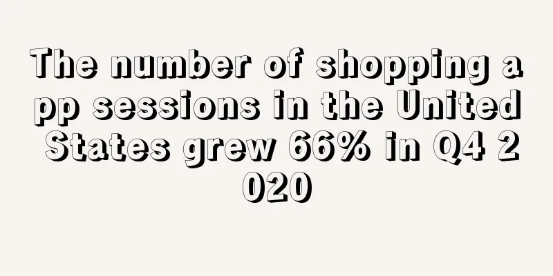 The number of shopping app sessions in the United States grew 66% in Q4 2020